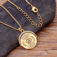 aibef new design evil eye crystal pendant gold necklace copper zircon womens fashion jewelry party simple personalized gifts
