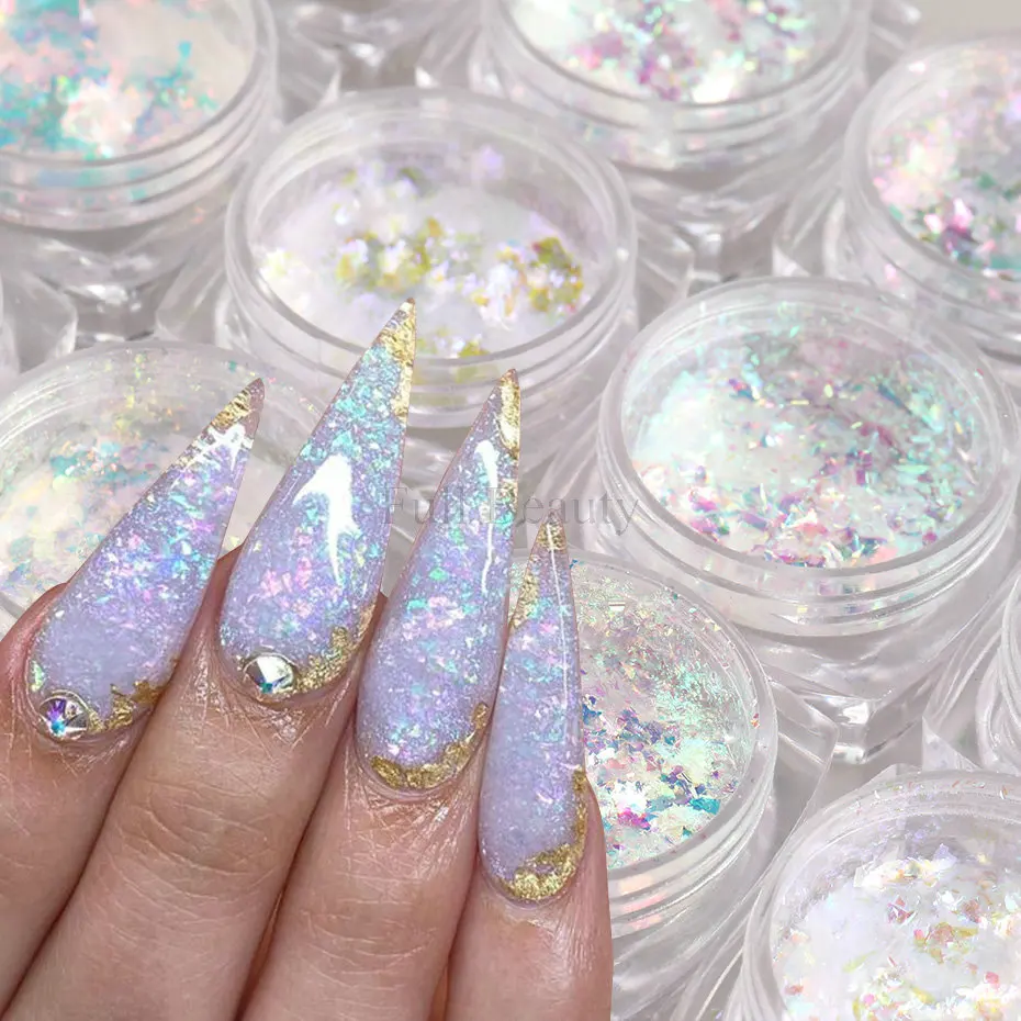 Nail Art Glitter Sequins Ins Bottled Unicorn Magic Color Aurora Piece Ice Cloud Brocade Piece Nail Jewelry