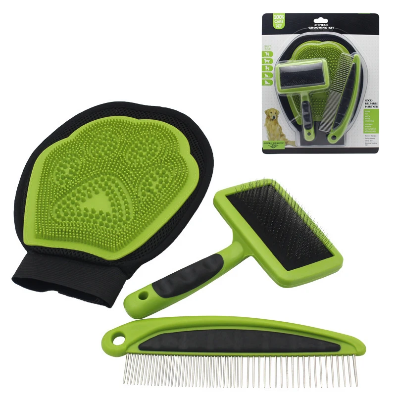 

Cat Comb Bath Cleaning Gloves Massage Granule Cat Beauty Cleaning Supplies 3 PCS Set Dog Pet Accessories Hair Removal Comb