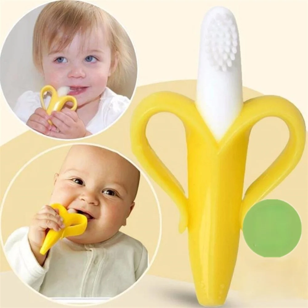 

Детские Прорезыватели для зубов, безопасные зубные щетки без бисфенола А, силиконовое кольцо для прорезывания зубов, зубная щетка, бусины д...