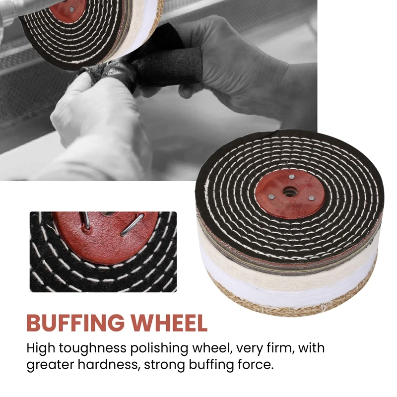 6-дюймовый полировальный круг с отверстием для беседки 1/2 дюйма тканевый (30 слоев)