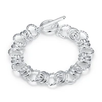 cross border foreign trade jewelry spot double circle bracelet silver plated fashion ladies creative bracelet new 2022