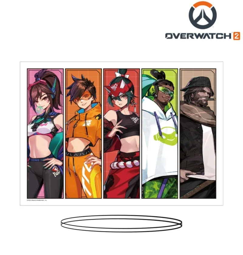 Фото Игра Overwatch 2: Кироко, Ханзо, Генджи, Кироко (уличная версия) — прямоугольная акриловая фигурка-подставка, модель, брелок, настольное украшение. №4