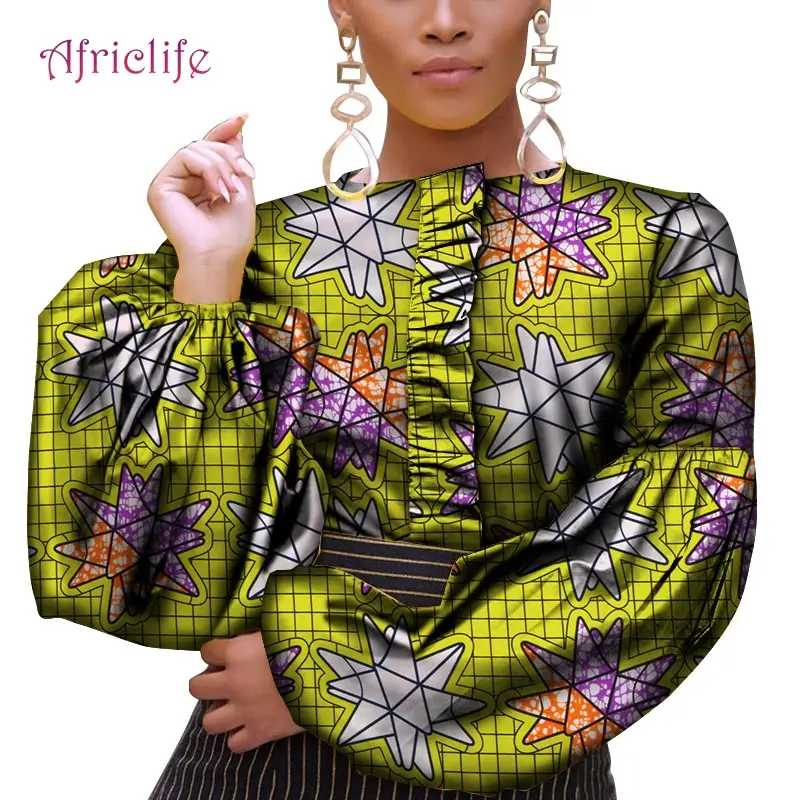 

Блузка женская с длинным рукавом-фонариком, повседневный топ с цветочным принтом, одежда для весны и осени, WY4938