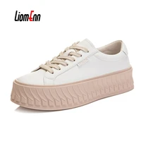 white sneakers women 2022 new ladies flat platform shoes woman tennis split leather casual chunky sport shoes luxury brand