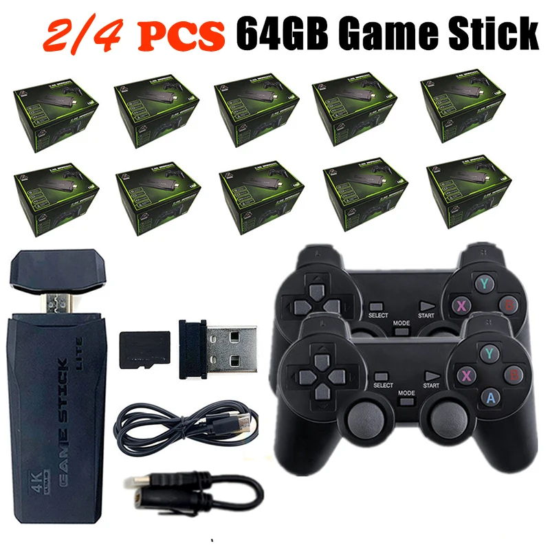 

2Pc 4Pc M8 Game Stick 4K Video Game Console 10000 Games 64Gb Retro Games Handle Wireless Controller for Ps1 GB Gba Dropshipping