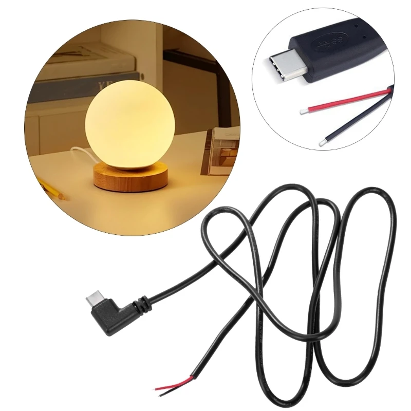 Мужской тип C до 2-контактный удлинитель USB Pigtail кабель питания Линия 22AWG