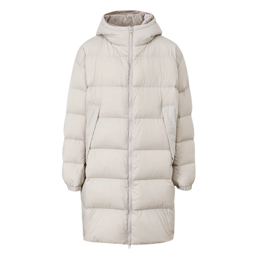 Metersbonwe Men Mid-length Cocoon Hooded Down Jacke Winter Male Losse Thick Overcoat Warm Outerwear Brand Greatcoat Down Coat