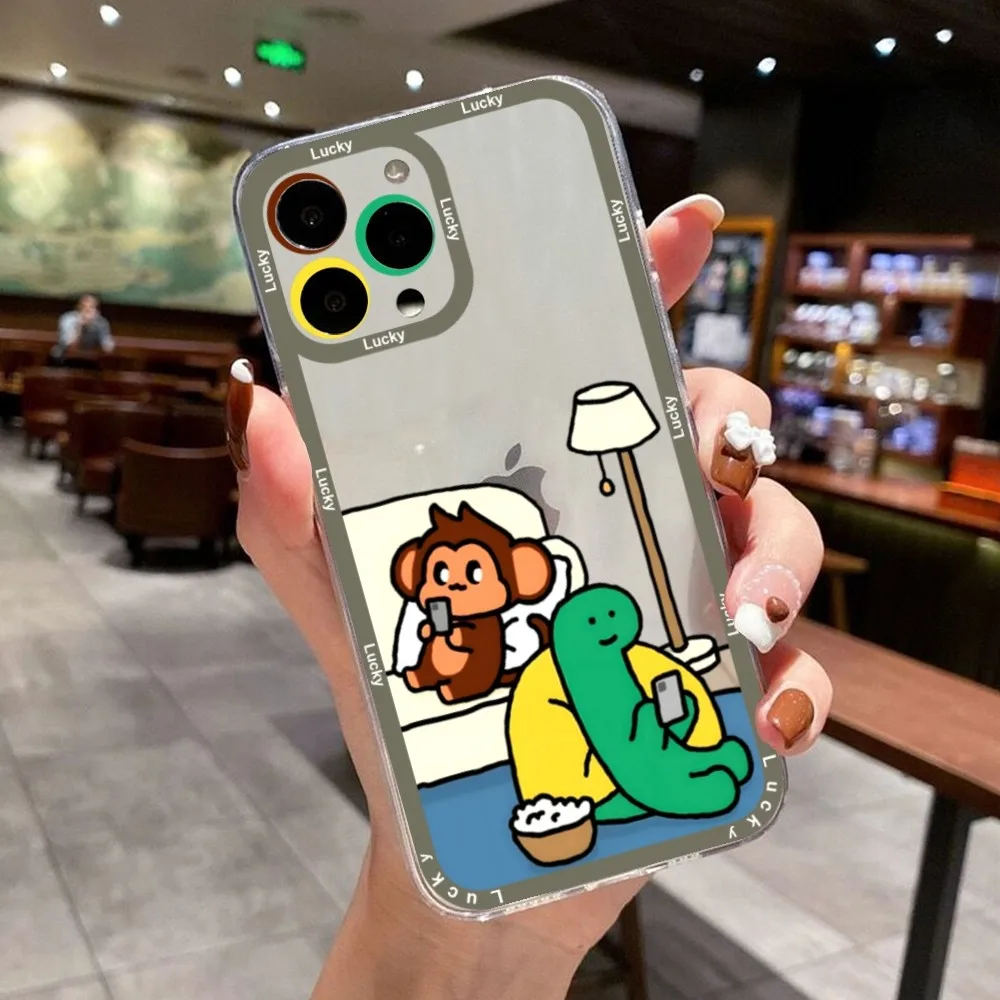 Корейский мультяшный чехол для телефона J-Joguman Studio Art Для IPhone 11 12 13 14 15 Pro Promax Plus Mini 16