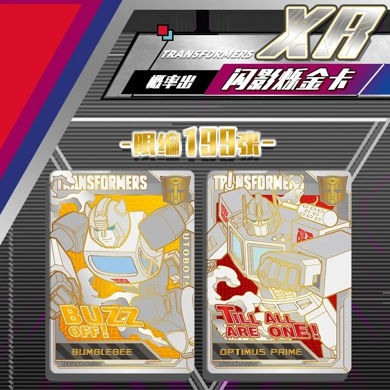 Фото Оригинальная коллекционная карточка KAYOU Transformers Horizon к 40-летию: Энергетический Оптимус Прайм, Бамблби XR, аниме-карточка-игрушка №4