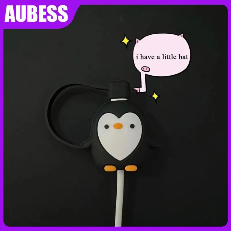

Cartoon Dust Cover Anti-break Charging Cable Case Winding Winder Mobile Phone Peripherals Penguin Cute Penguin Case Dust-proof