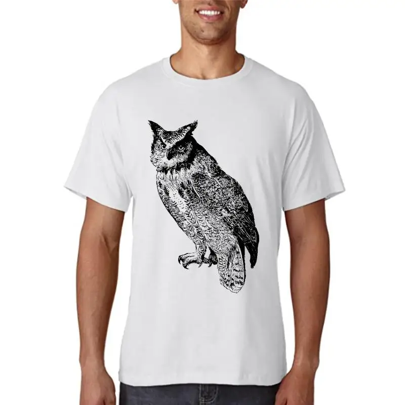 

Title: Owl Shirt for Women Screen Print Tee - Short Sleeve T-shirt - Animal Shirt men t shirt