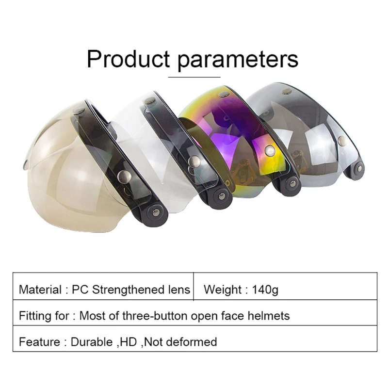 

Universal Windproof 3-Snap Motorcycle Helmet Visor Front Flip Up Visor Wind Shield Lens For Motorcycle Helmet Sunglasses