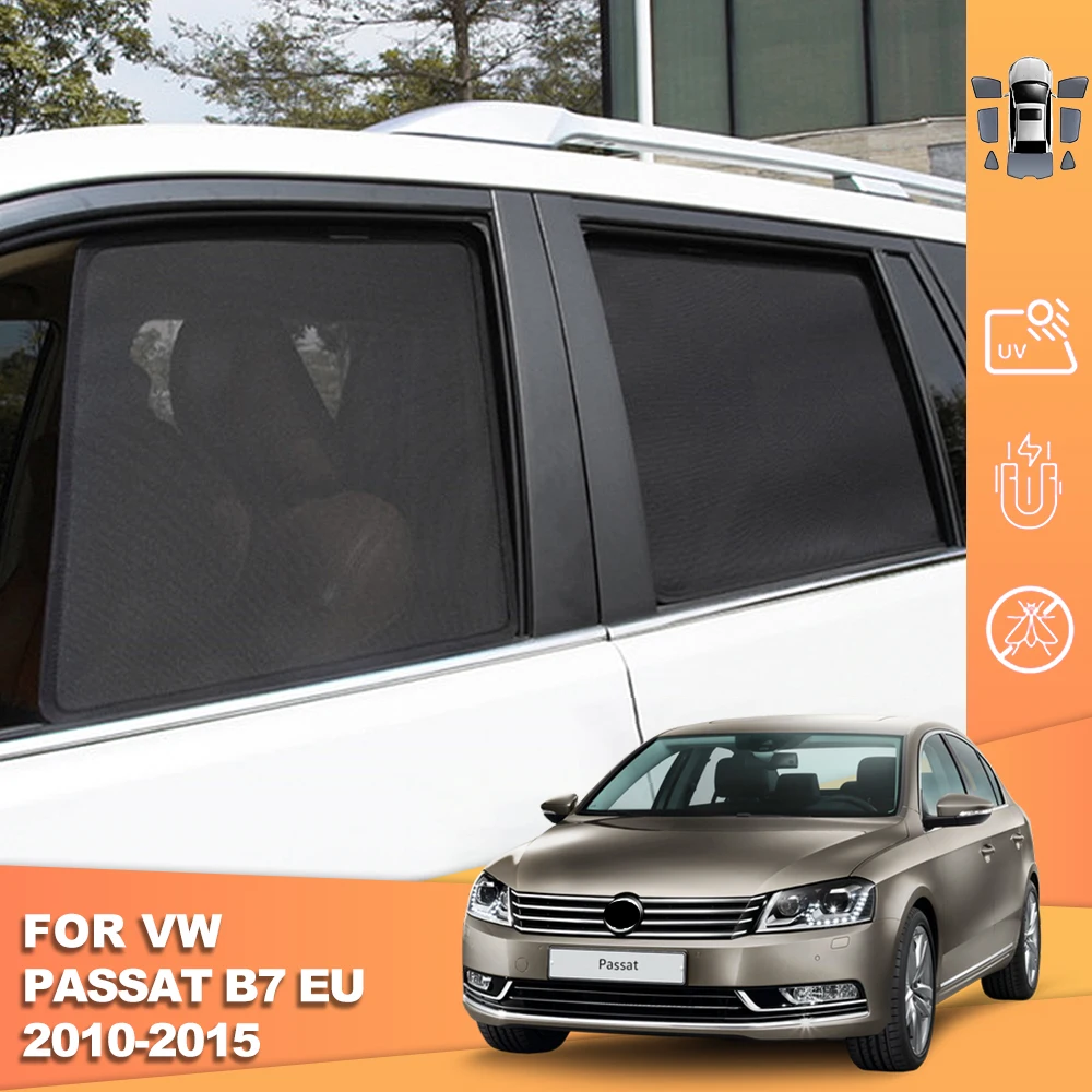 

For Volkswagen VW PASSAT B7 2010-2015 Rear Side Window Sun Shade Magnetic Car Sunshade Front Windshield Mesh Frame Curtain Visor