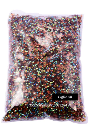 

Transparent Coffee AB 2~6mm Flatback Resin Non hotfix Rhinestones in Bulk Package Plastic Nail Art Decoration for Garment