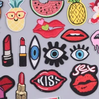 cartoon lips embroidered patches for clothing thermoadhesive patches iron on patches sewing badges appliques anime stickers