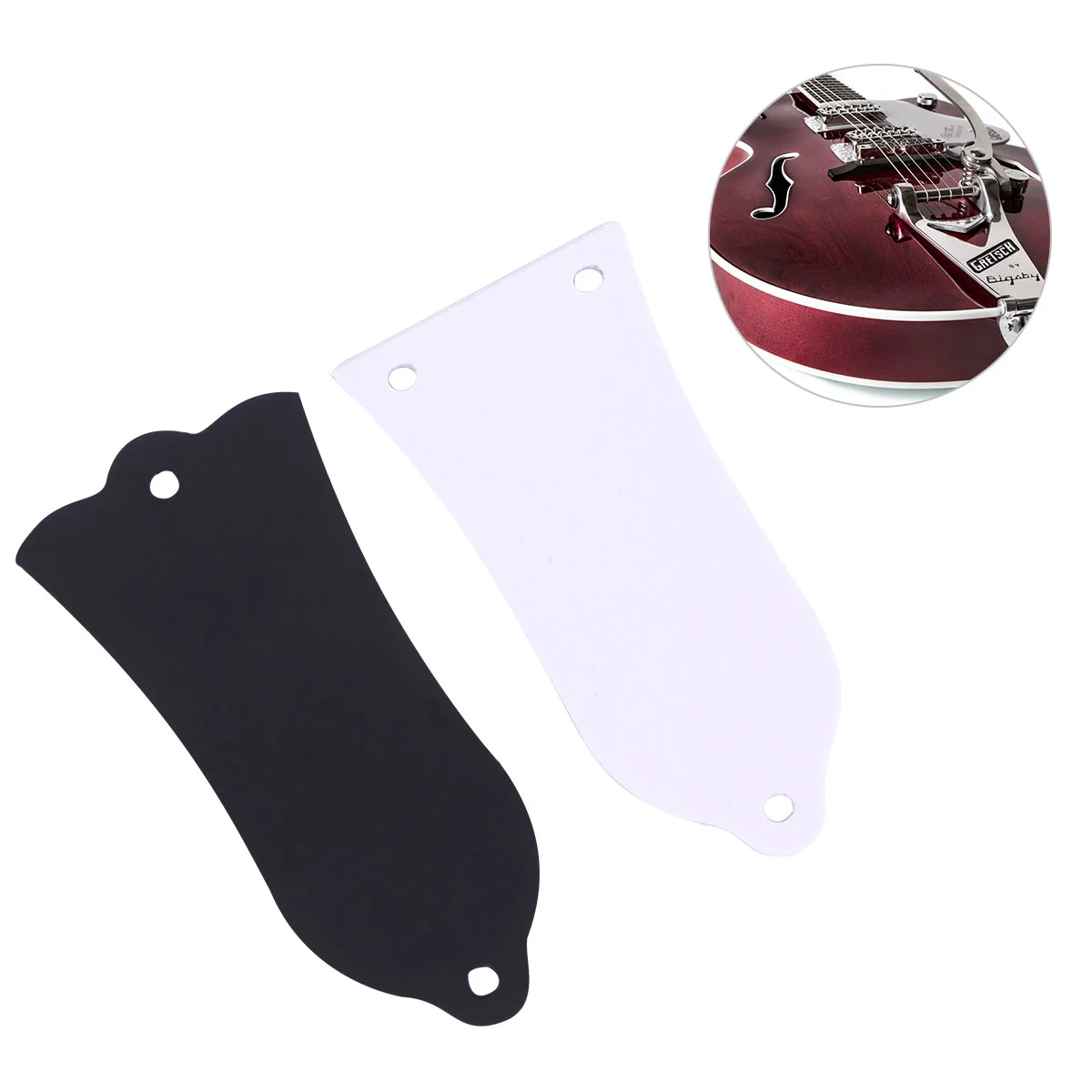 

2 Pcs Bell Shaped Guitar Truss Rod Cover Bass Pickups Black Plastic for Electric