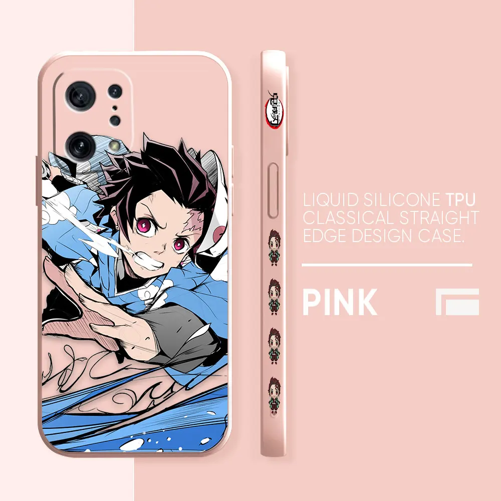 Tanjiro Kimetsu No Yaiba Case For OPPO FIND X5 X6 X3 X2 REALME 5 6 7 X7 X50 RENO ACE 2 4G 5G PRO Colour Case Funda Shell Capa