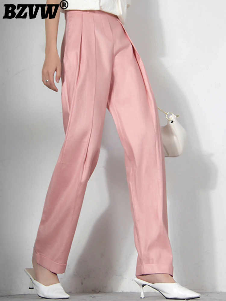 

BZVW Fashion Loose Versatile Solid Color High Waist Suit Pants For Women Office Lady Wide Leg Pant Female 2023 New Tide 25X01514