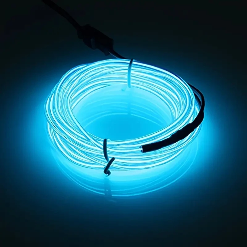 Фото Светодиодная лента 3M EL Wire для автомобиля, атмосферная подсветка для самостоятельной установки, гибкая лампа для интерьера авто, декоративная подсветка для вечеринок, неоновые ленты 12В USB №4