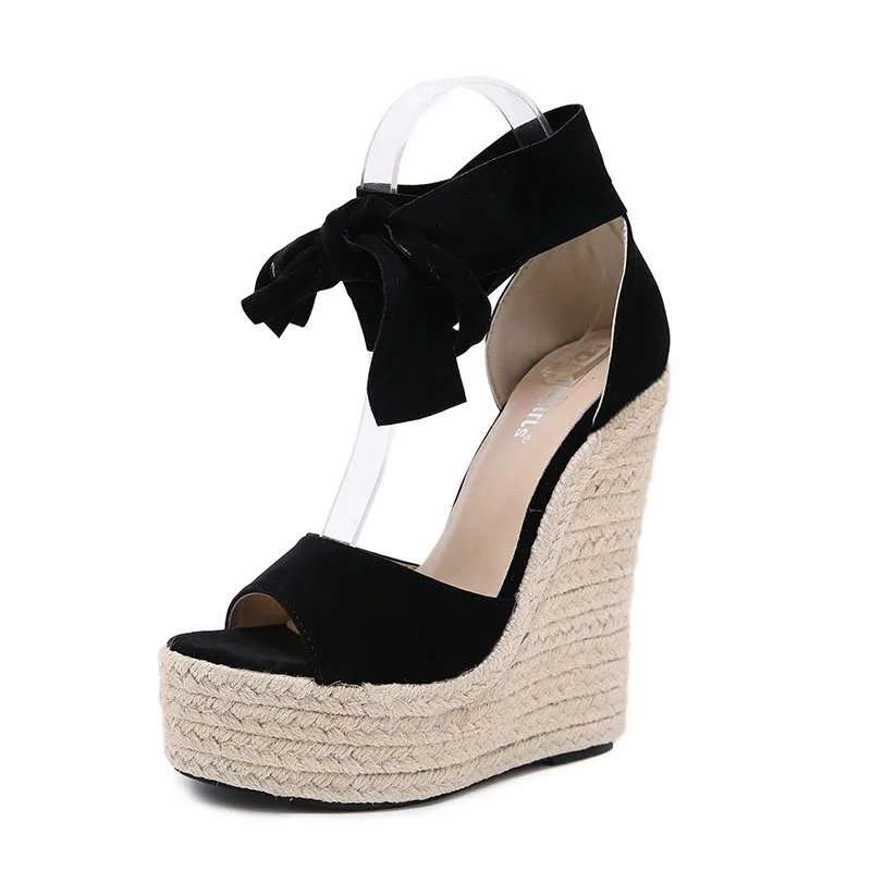 

Woman Platform Heel Summer Wedge Straps Open Toe Fashion Sexy Black Roman Style Sandals Designer Luxury Bridal Shoes Trend Lady