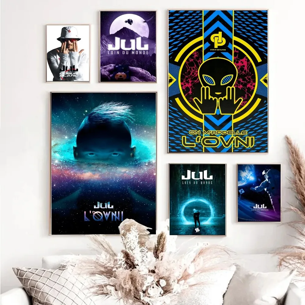 

France Jul Rapper Poster Retro Kraft Paper Vintage Room Home Bar Cafe Decor Aesthetic Art Wall Painting