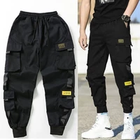 new hip hop joggers cargo pants men harem pants multi pocket ribbons man sweatpants streetwear casual mens pants