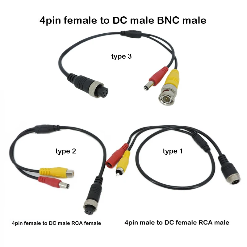 

1 шт. авиационная головка M12 4-контактный штекер-гнездо к BNC DC RCA штекер-гнездо Удлинительный адаптер для камеры видеонаблюдения c1