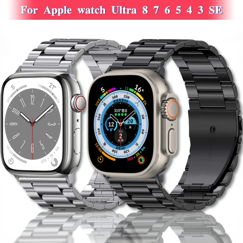 

For Apple Watch Metal Strap Ultra 49mm 8 7 45mm 41mm Stainless Steel Watchband Bracelet For iwatch 6 5 4 3 SE 44mm 40mm 42mm38mm