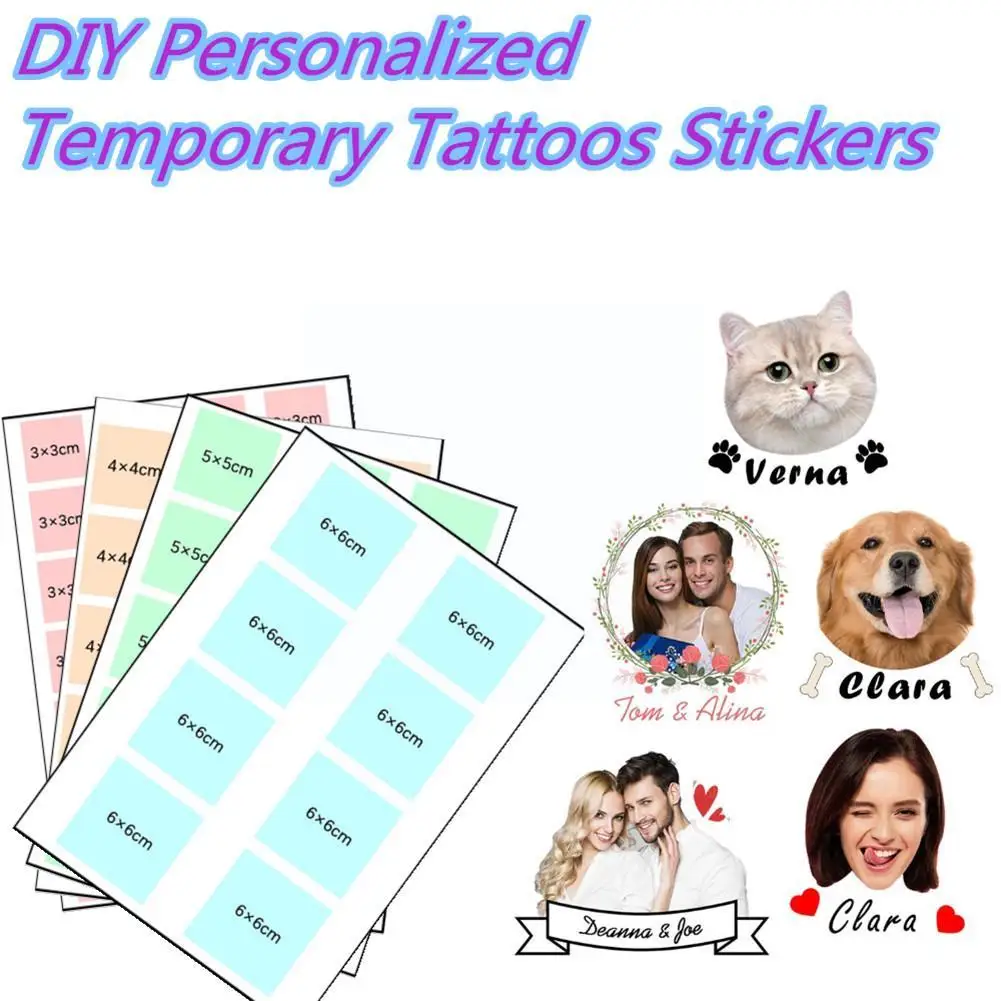 

Персонализированные Временные Тату-наклейки s на заказ, водостойкие Временные татуировки, самодельные наклейки W4B2