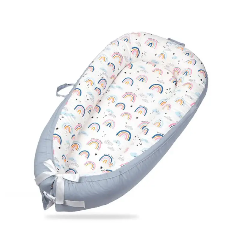 

Baby Mattress Nest Bed Portable Crib Travel Bed Infant Toddler Cotton Cradle For Newborn Baby Bed Bassinet Bumper 90x50 Cm