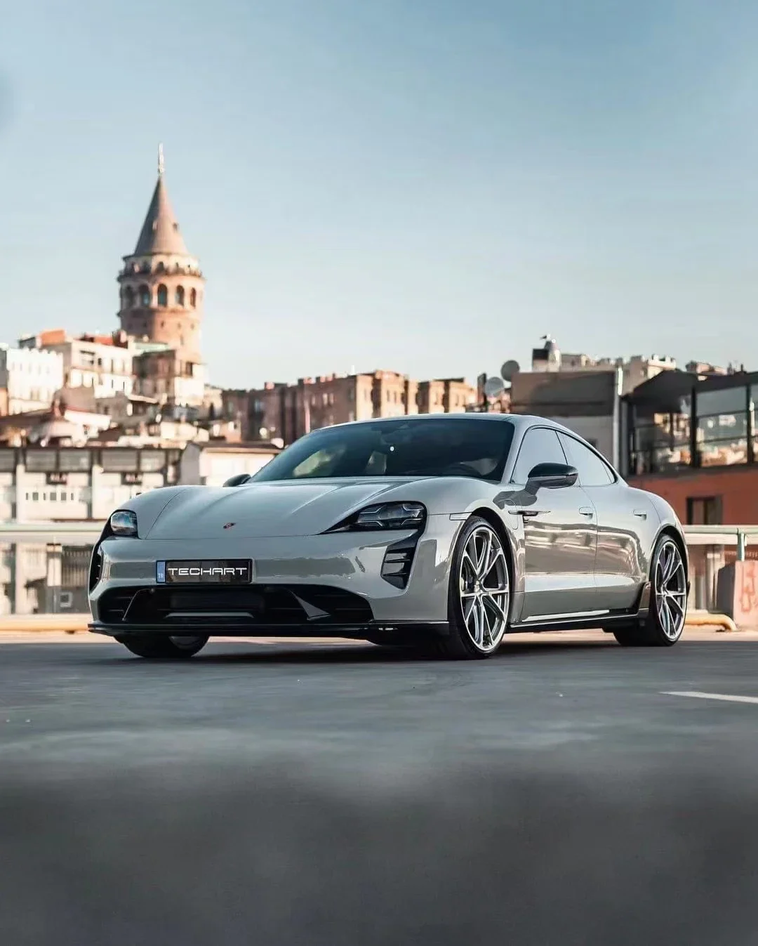 YICKU Высококачественный комплект кузова для Porsche Taycan Upgrade Techart Style Body Kit Передняя