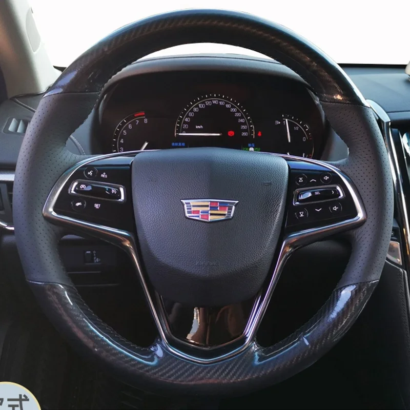 

Для Cadillac ATS ATS-L 2013-2019 CTS 2014-2017 ELR 2014-2018 Ручное шитье, нескользящая кожа из углеродного волокна