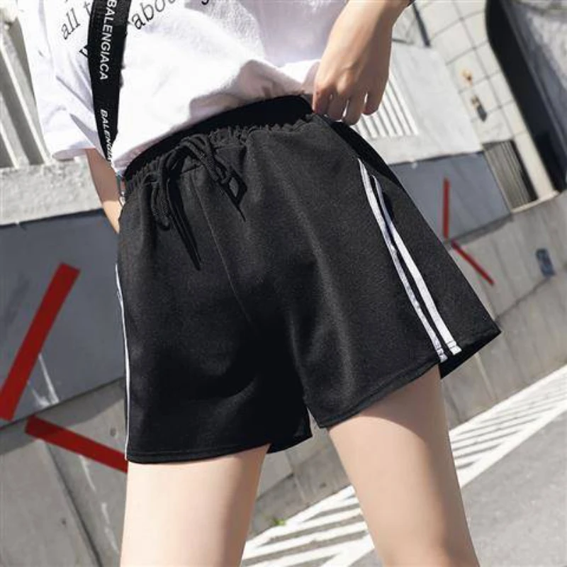 Oversize Shorts Summer Polyester Shorts High Waist Black Shorts Women 3XL Mini Trousers Casual Basic Short Pants