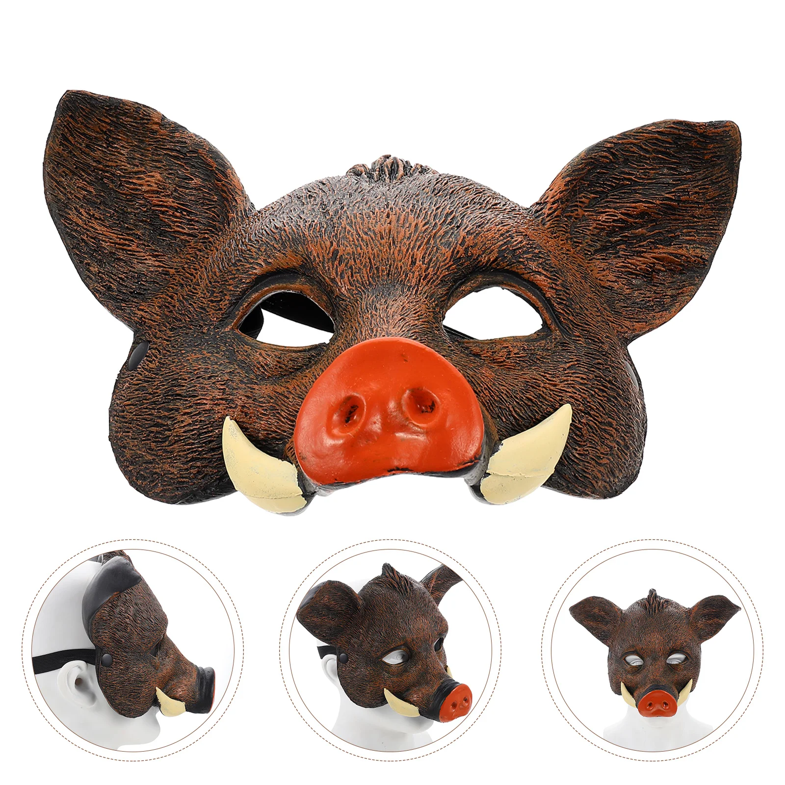 

Boar Mask Halloween Decorative Costume Cosplay Party Prop Performance PU Animal-design Props Accessory Wild Festival