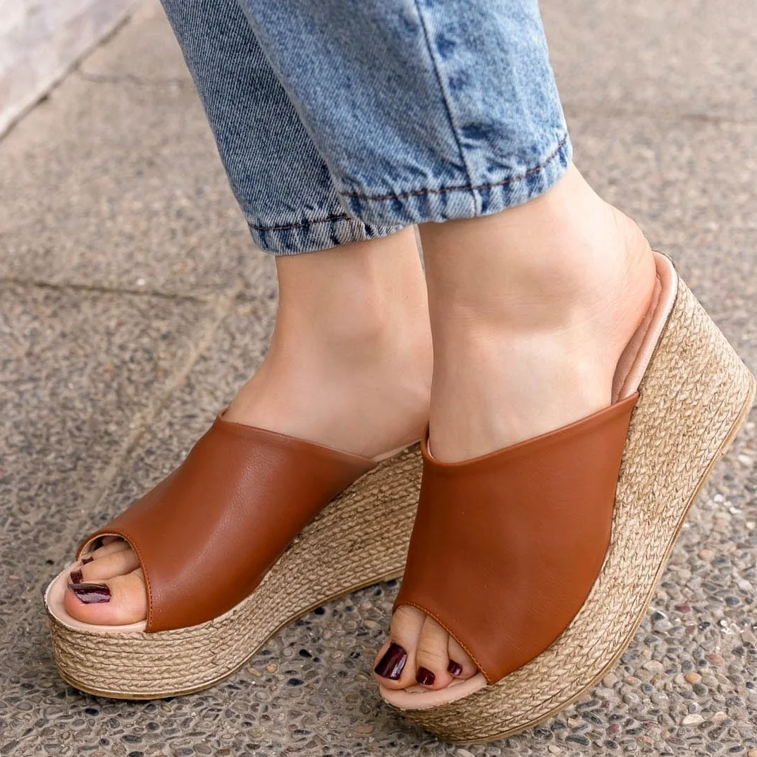 

Tonar Hanna Tan Skin Wedges Women Slippers Spring Summer New Season Casual New Creation Cool Summery Style Comfortable