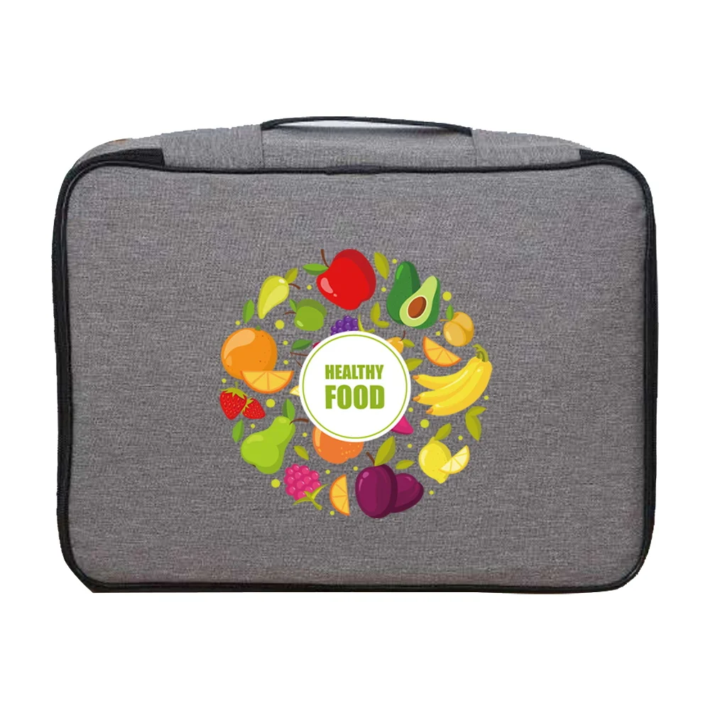 Briefcase Waterproof Documents Organizer Case 2023 Men Women Travel Credentials Passport Luggage Storage Bag Food Print Handbags