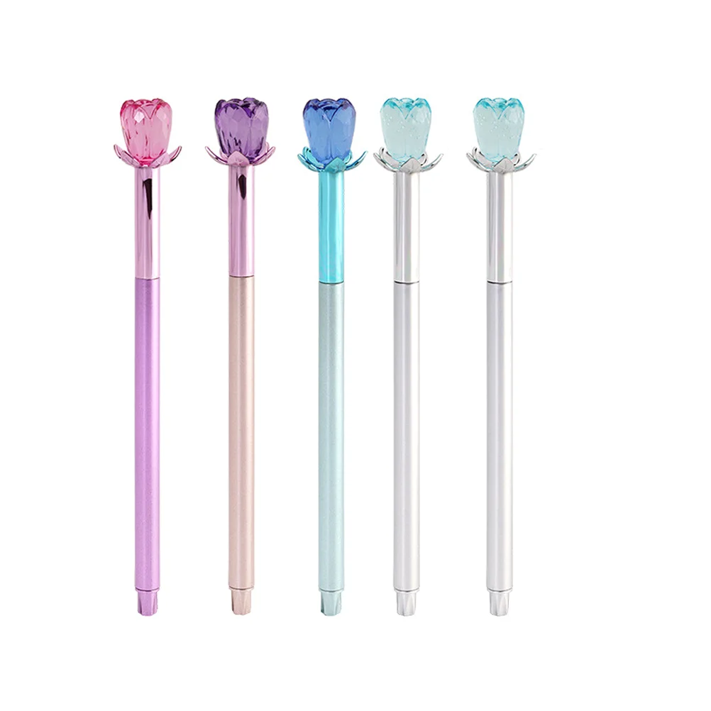 

5 Pcs Black Refill Pen Students Stationery Pen Signature Pen Rose Pen Signing Pen Rose Design Pens Stationery Pens