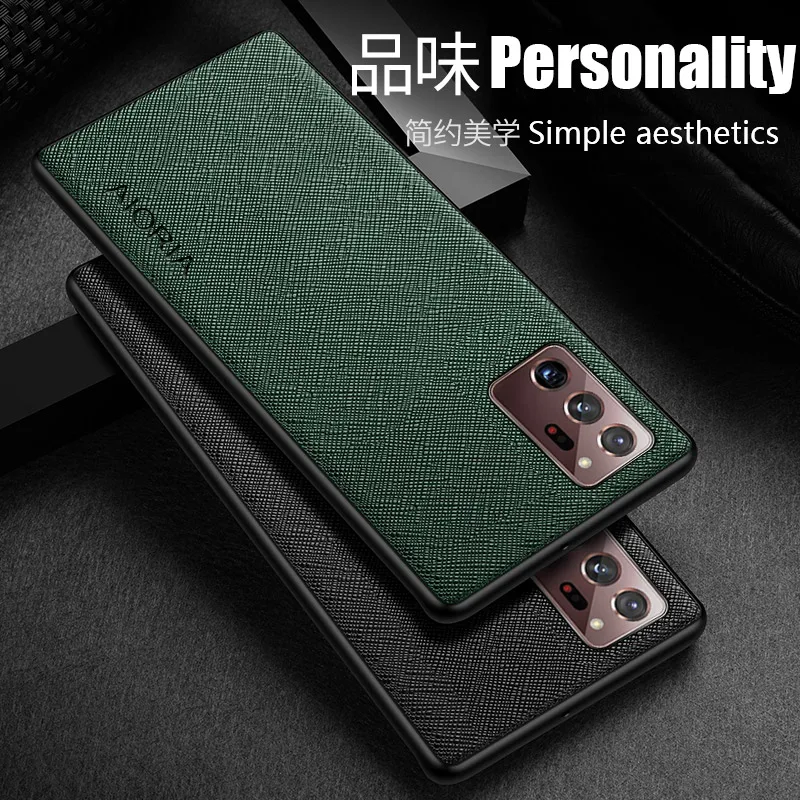 

Case for Samsung Galaxy Note 20 10 9 Ultra Plus Lite funda cross pattern Leather skin cover Luxury phone case coque capa
