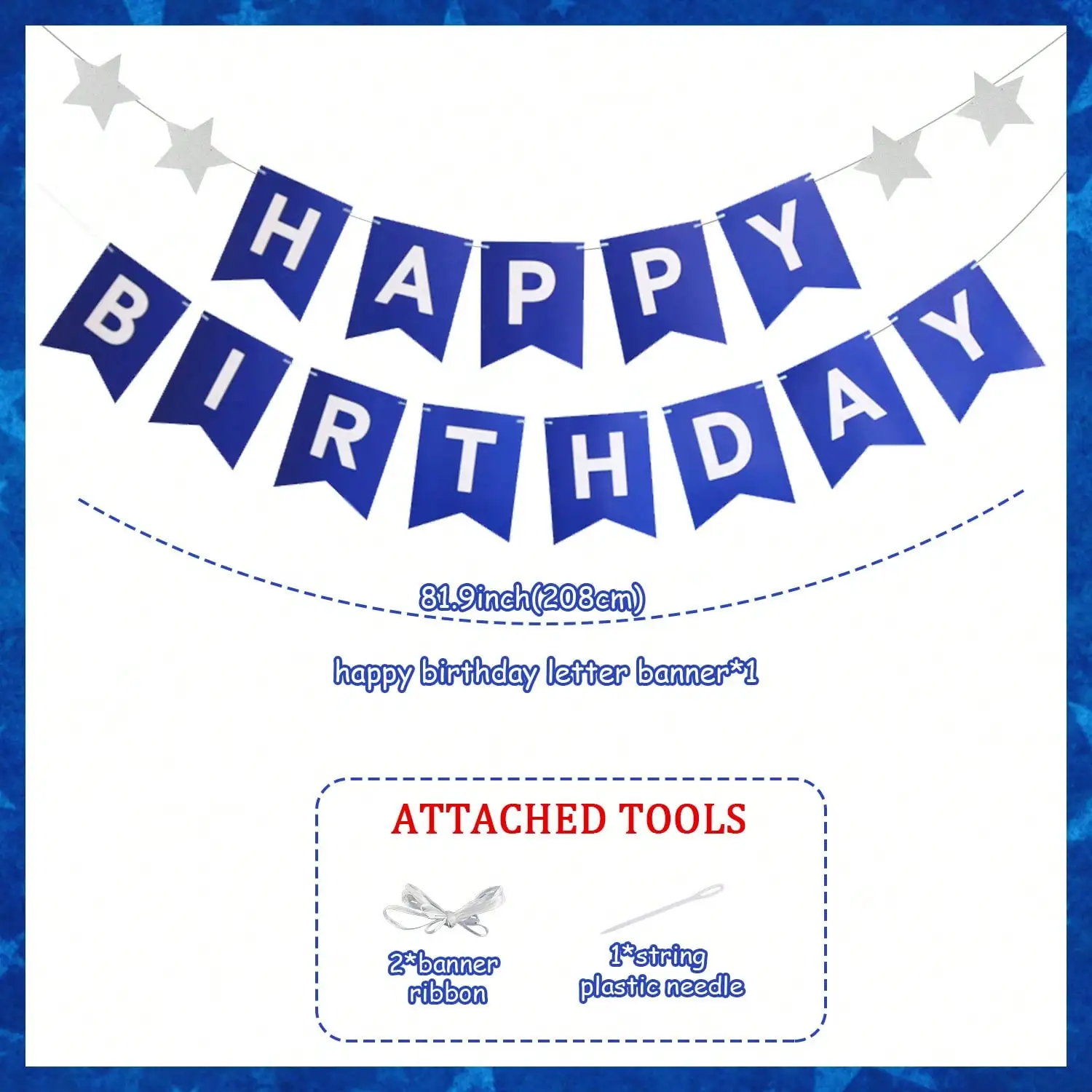 Украшение для вечеринки в честь Дня Рождения голубой фетровый баннер на день
