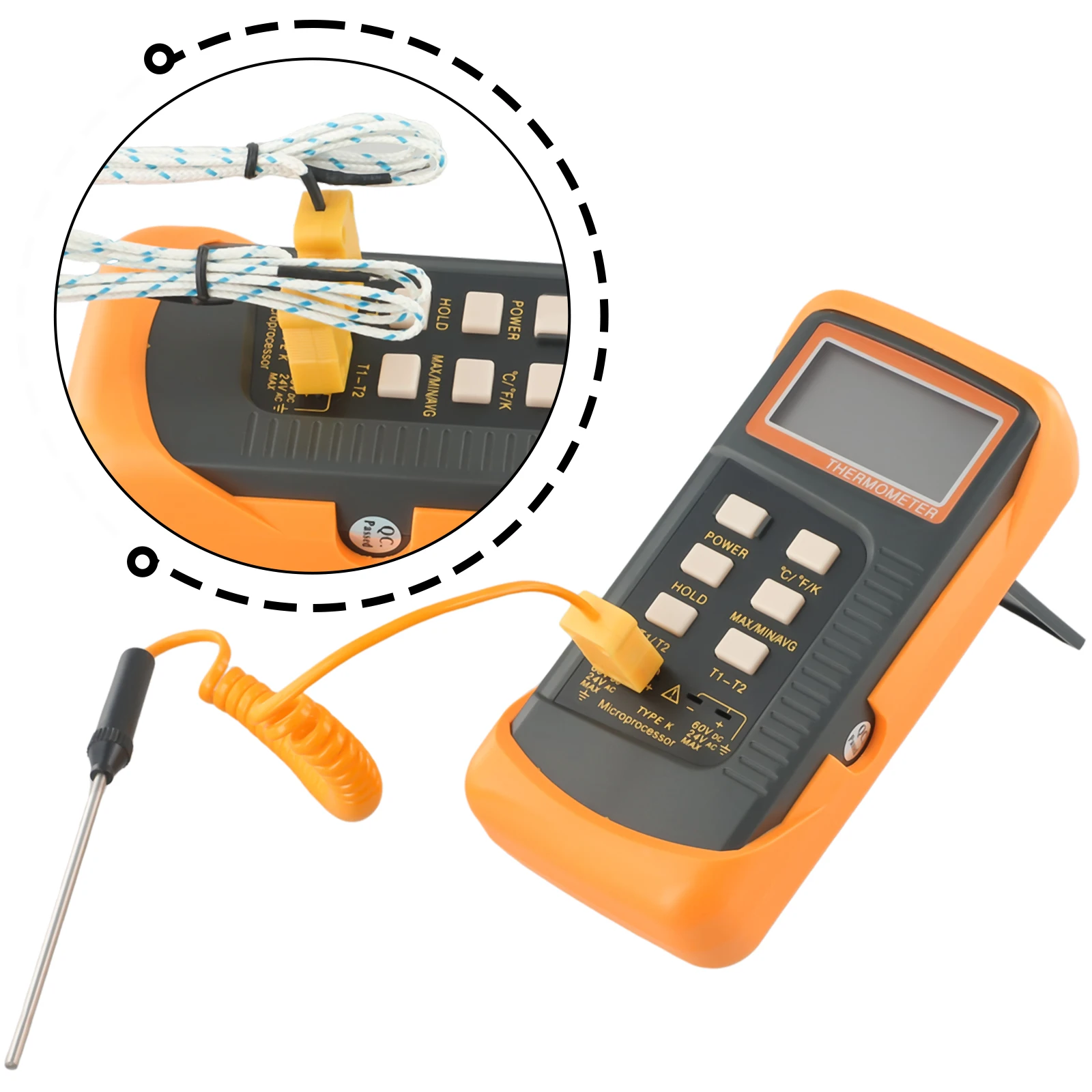 Двухканальный цифровой термопарный термометр K-типа -50 ° от C до 1300р ЖК-экран 6802 II 4