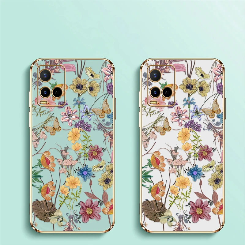 Чехол для Vivo V19 V17 Россия V15 Pro V11i V11 V9 V5S V5 Lite V7 Plus с красивыми разноцветными цветами