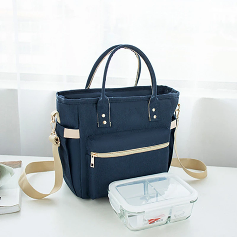 

Container Waterproof Thermal Lunch Oxford Cooler Picnic Multifunction Portable Tote Food Handbag Capacity Bag Women For Large