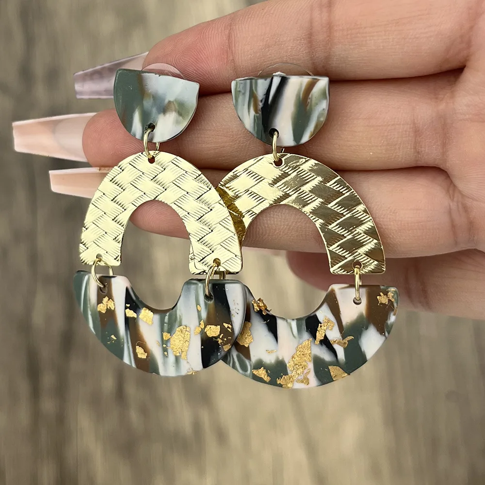 Soft Clay Retro Geometric Drop Earrings For Women Ins Style Clay Earrings Ladies Romantic Prom Jewelry Wholesale Direct Selling