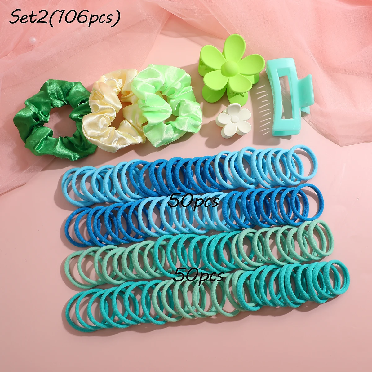 Женская эластичная цветная лента для волос в форме цветка 53-163 шт.