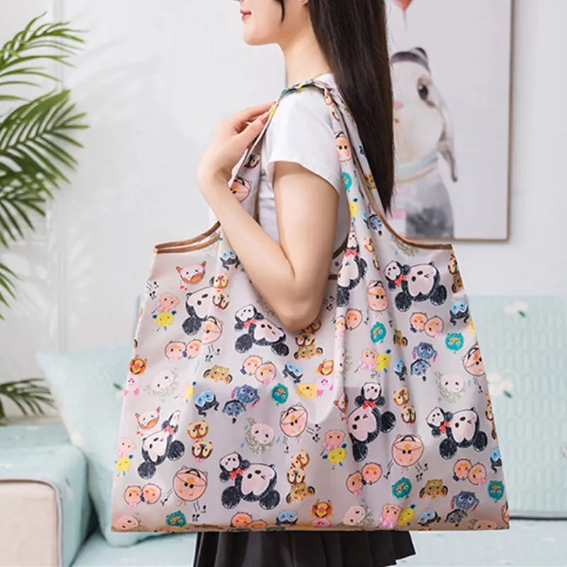 Thickening Oxford Cloth Bag Supermarket Shopping Bag Foldable Washing and Drying Storage Light Carrying Case Eco-friendly Bag Wa