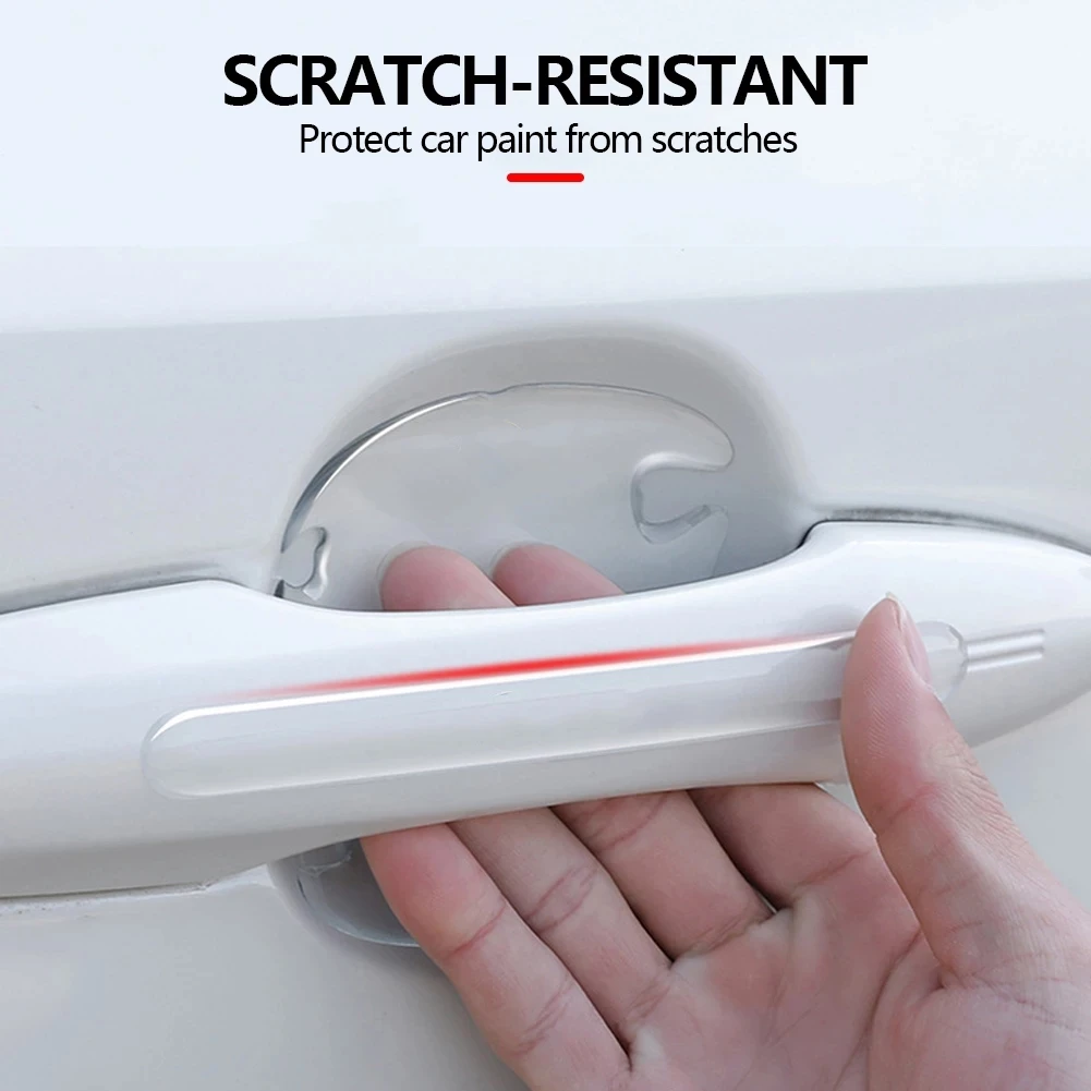 

8pcs Car Door Bowl Protection Film Universal Anti-Scratch Car Sticker Door Handle Protector Auto Handle Bowl Strip Accessories