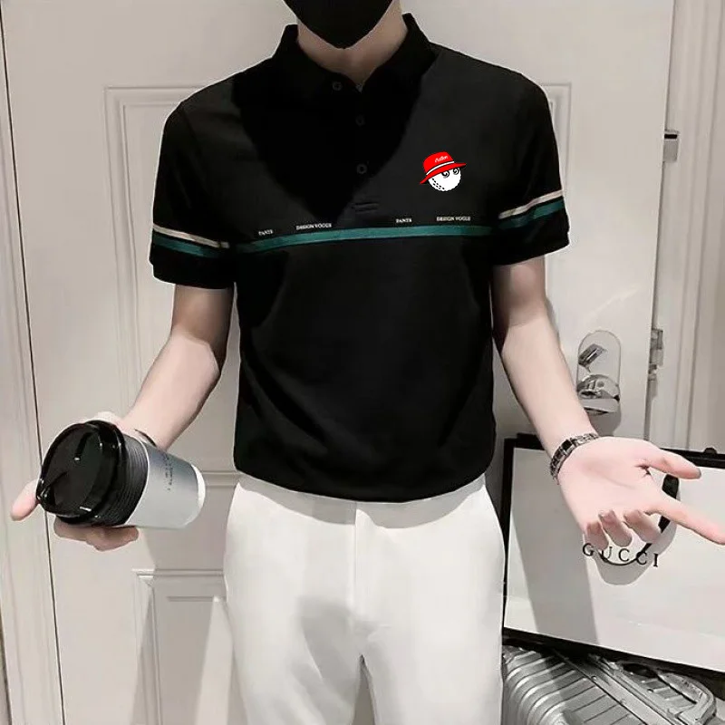 

Мужская одежда для гольфа Malbon, Высококачественная Мужская футболка-поло, летняя Удобная дышащая футболка с коротким рукавом для гольфа