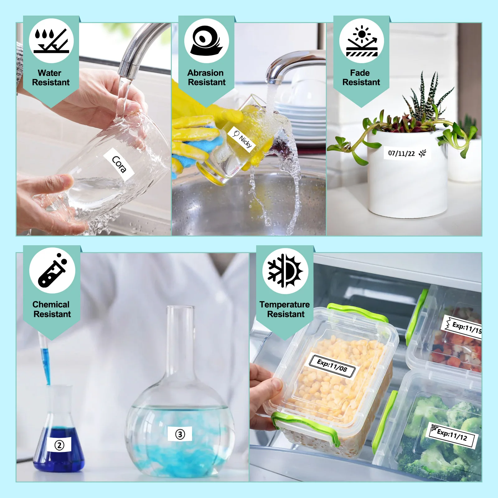 5PK Строительная лента для этикеток Brother картридж печати 12 мм черная на белом цвете