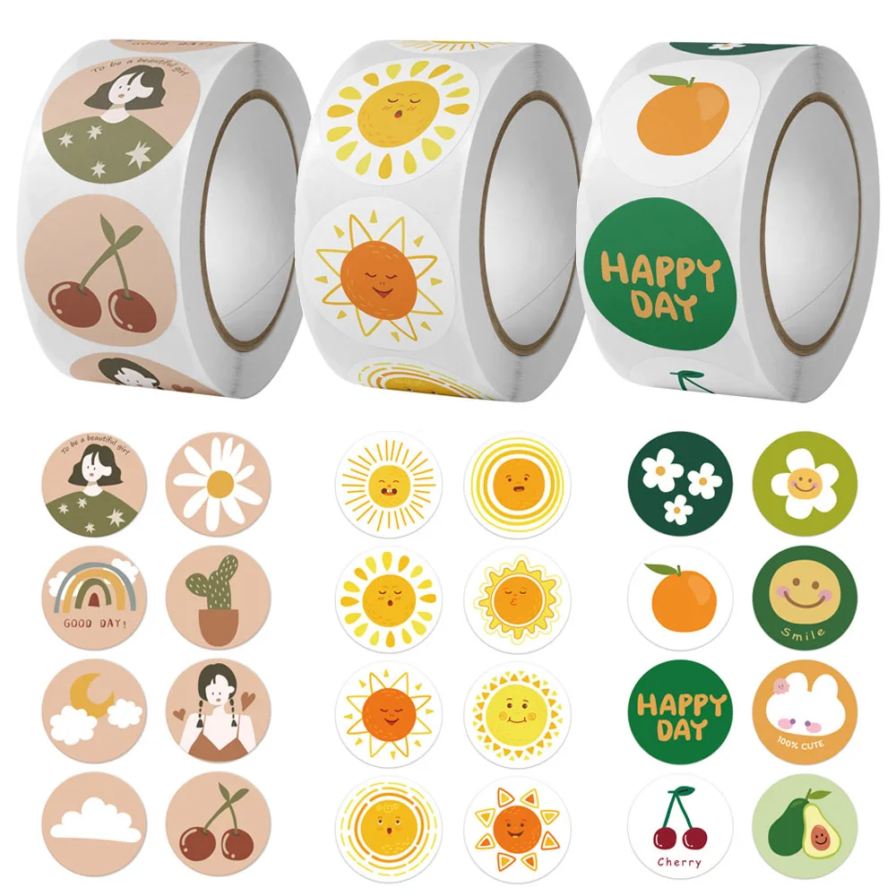 

500pcs New Cute Cartoon Reward Stickers Vintage Sealing Decorative Label Pretty Girl Office Stationery School Supplies Sticker